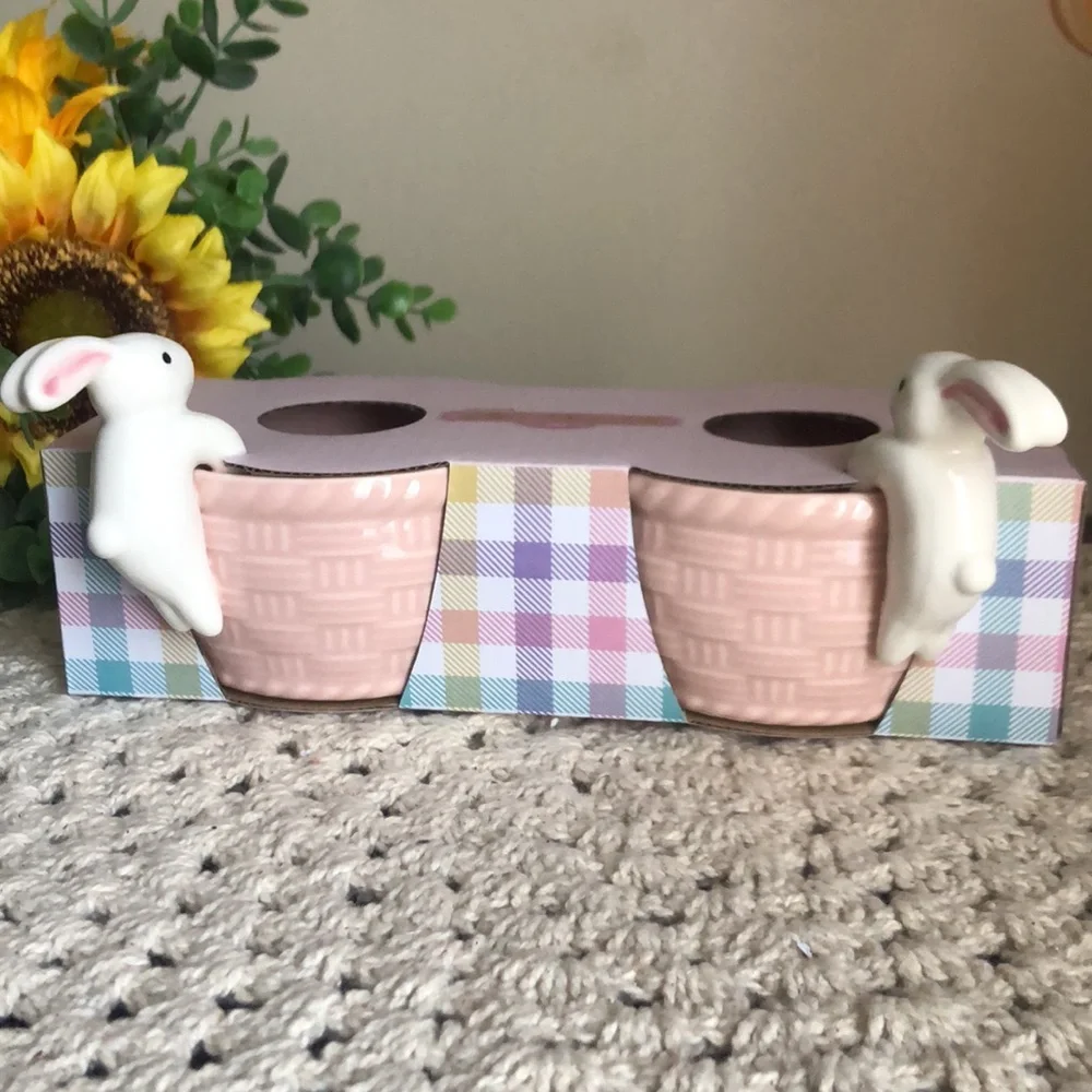 The Bakeshop Pink Ceramic EASTER Ramekins